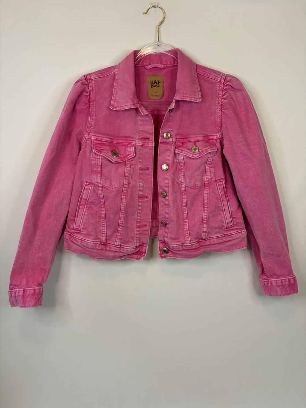 Gap × Barbie Adult Puff Sleeve Icon Denim Jacket Size MP Petite